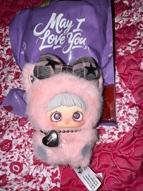 Pink Plush Doll Keychain - Kids Accessories